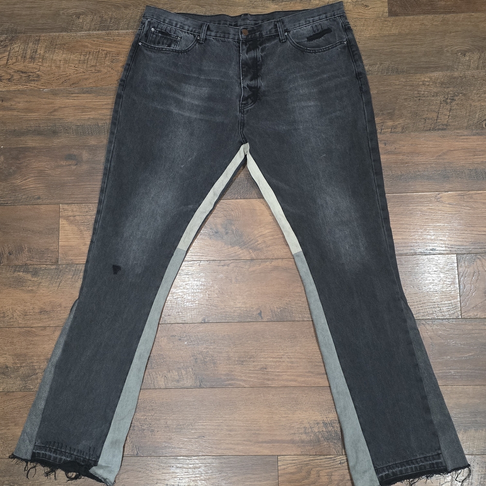 MNML Black and Gray Bootcut Jeans B476 Flare Denim